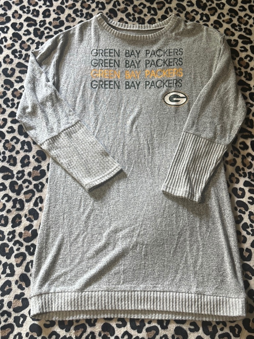 NEW AUTH Green Bay Packers gray sweater dress